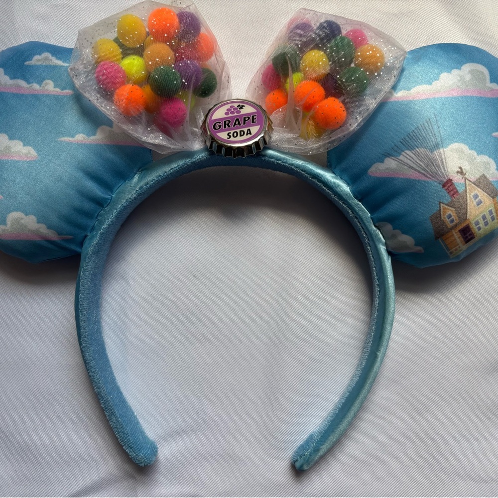 Pixar UP Mickey Mouse Ears with House and Grape Soda Pop Tab